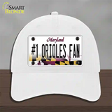 Number 1 Orioles Fan Novelty License Plate Hat Tag Unconstructed Cotton White