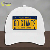 New York Go Giants Novelty License Plate Hat Tag Unconstructed Cotton White