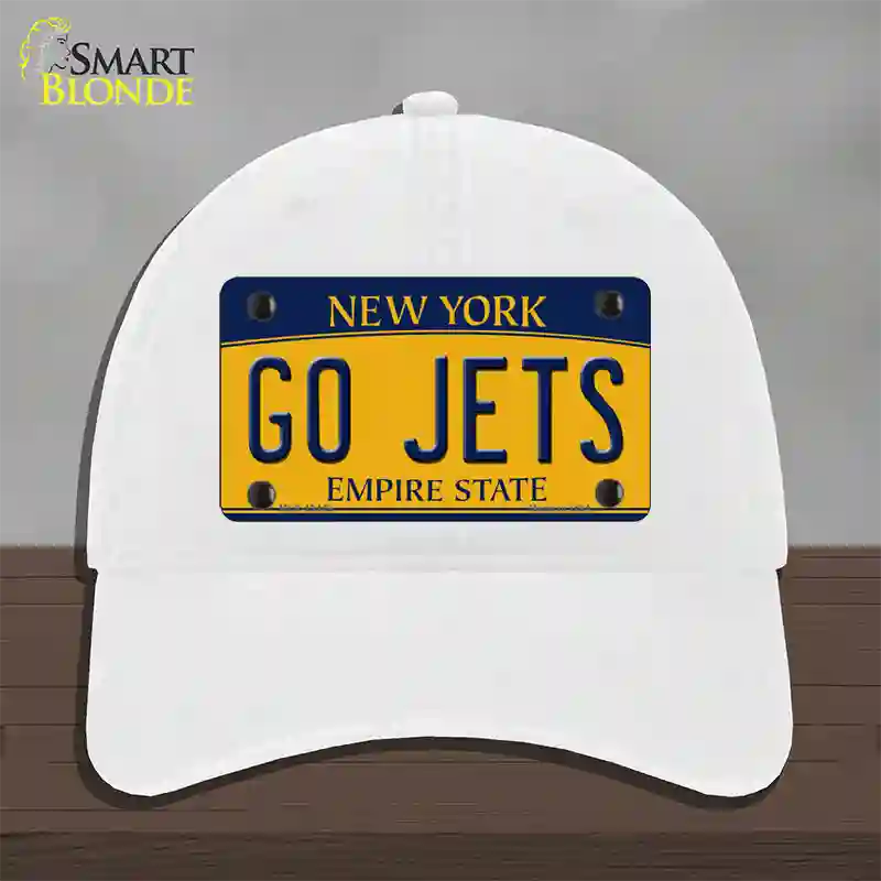 New York Go Jets Novelty License Plate Hat Tag Unconstructed Cotton White