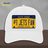 Number 1 Jets Fan New York Novelty License Plate Hat Tag Unconstructed Cotton White