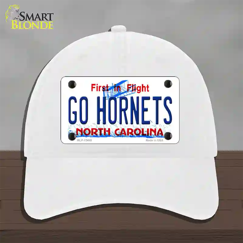 Hornets Fan Novelty License Plate Hat Tag Unconstructed Cotton White