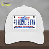 Number 1 Hornets Fan Novelty License Plate Hat Tag Unconstructed Cotton White