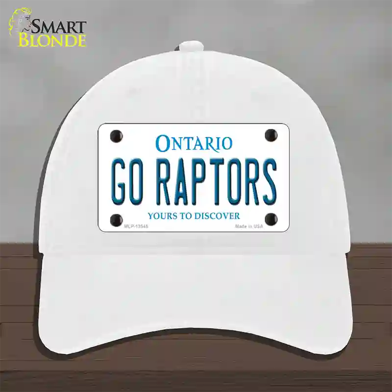 Go Raptors Novelty License Plate Hat Tag Unconstructed Cotton White