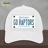 Go Raptors Novelty License Plate Hat Tag Unconstructed Cotton White