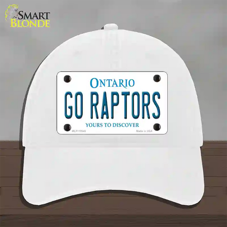Go Raptors Novelty License Plate Hat Tag Unconstructed Cotton / White