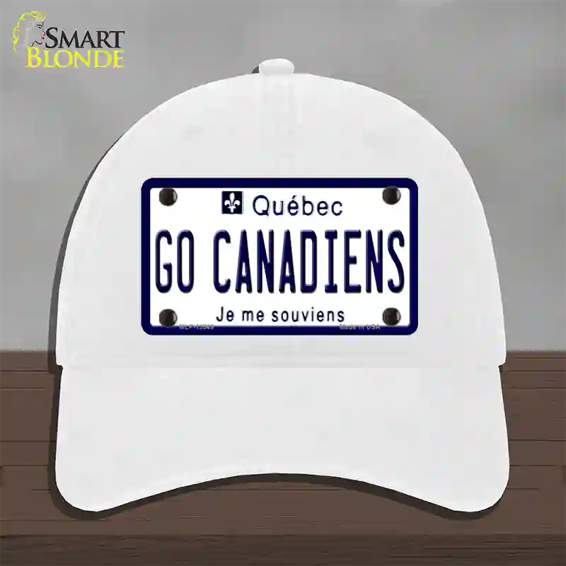 Go Canadiens Novelty License Plate Hat Tag Unconstructed Cotton / White