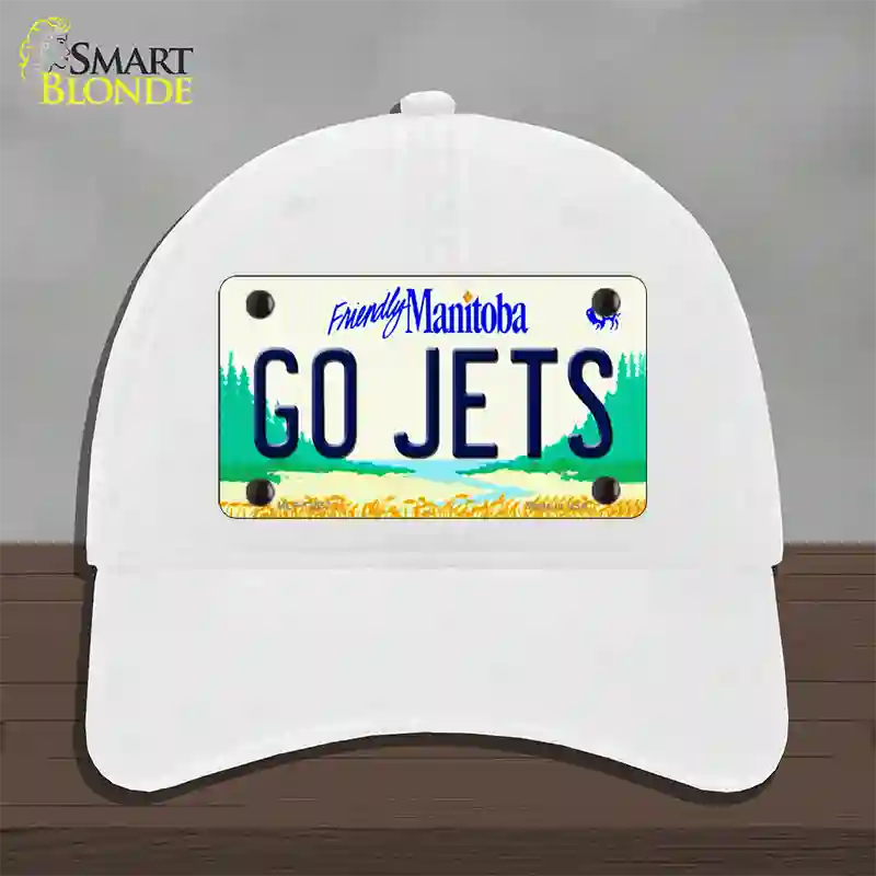 Go Jets Manitoba Novelty License Plate Hat Tag Unconstructed Cotton / White