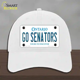 Go Senators Novelty License Plate Hat Tag Unconstructed Cotton White