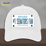 Number 1 Senators Fan Novelty License Plate Hat Tag Unconstructed Cotton White