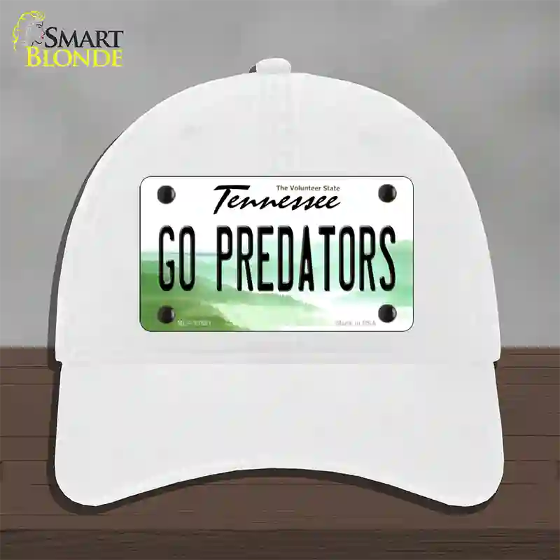 Go Predators Novelty License Plate Hat Tag Unconstructed Cotton White