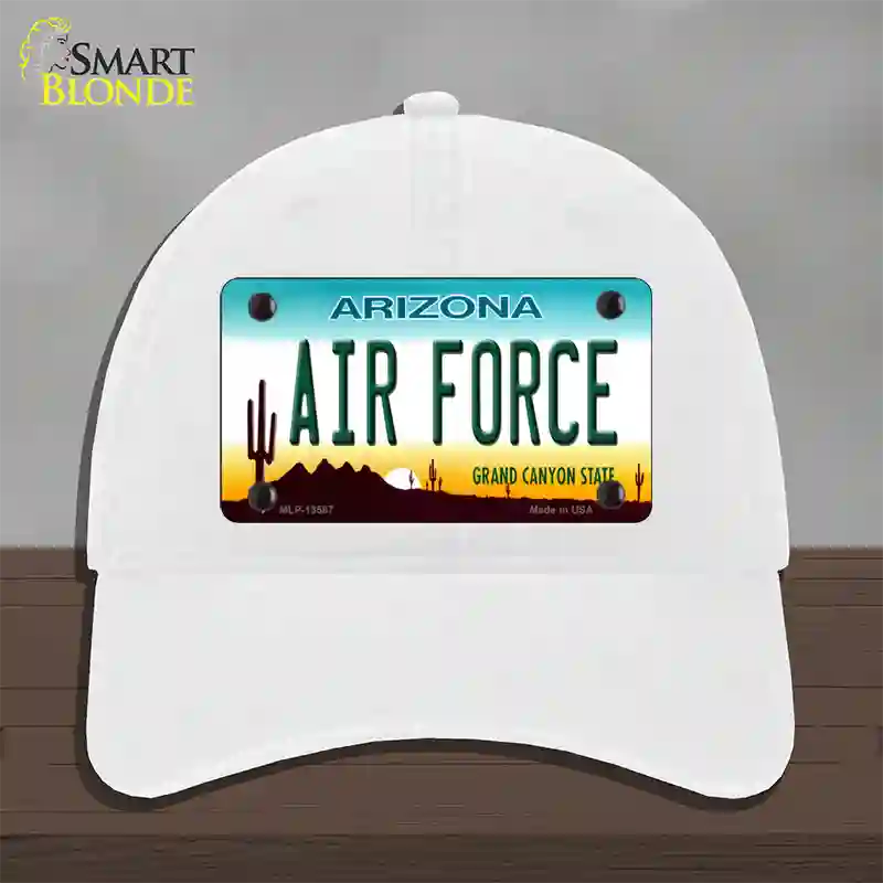Air Force Arizona Novelty License Plate Hat Tag Unconstructed Cotton White