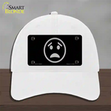 Worried Black Novelty License Plate Hat Tag Unconstructed Cotton White