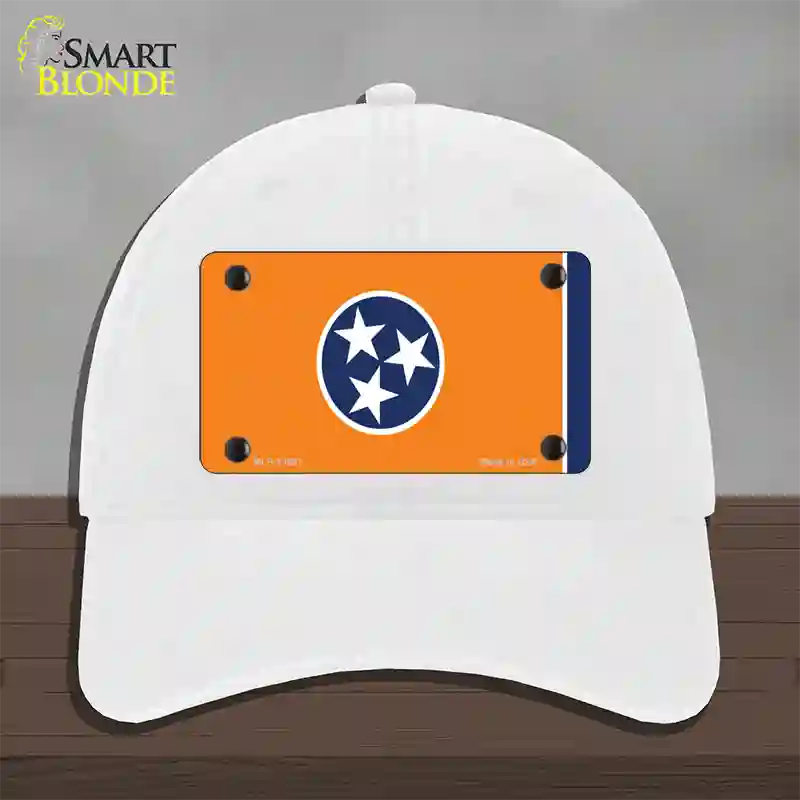 Tennessee Flag Orange Novelty License Plate Hat Tag Unconstructed Cotton White
