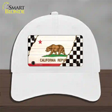 California Racing Flag Novelty License Plate Hat Tag Unconstructed Cotton White
