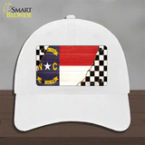 North Carolina Racing Flag Novelty License Plate Hat Tag Unconstructed Cotton White