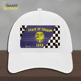 Oregon Racing Flag Novelty License Plate Hat Tag Unconstructed Cotton White