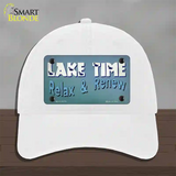 Lake Time Novelty License Plate Hat Tag Unconstructed Cotton White