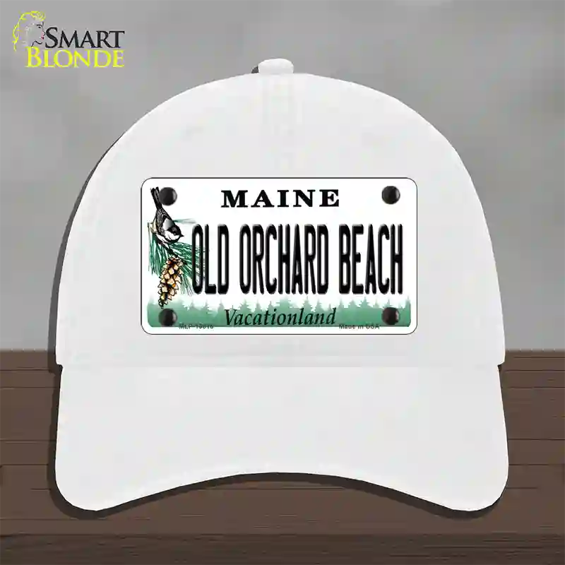 Old Orchard Beach Maine Novelty License Plate Hat Tag Unconstructed Cotton White