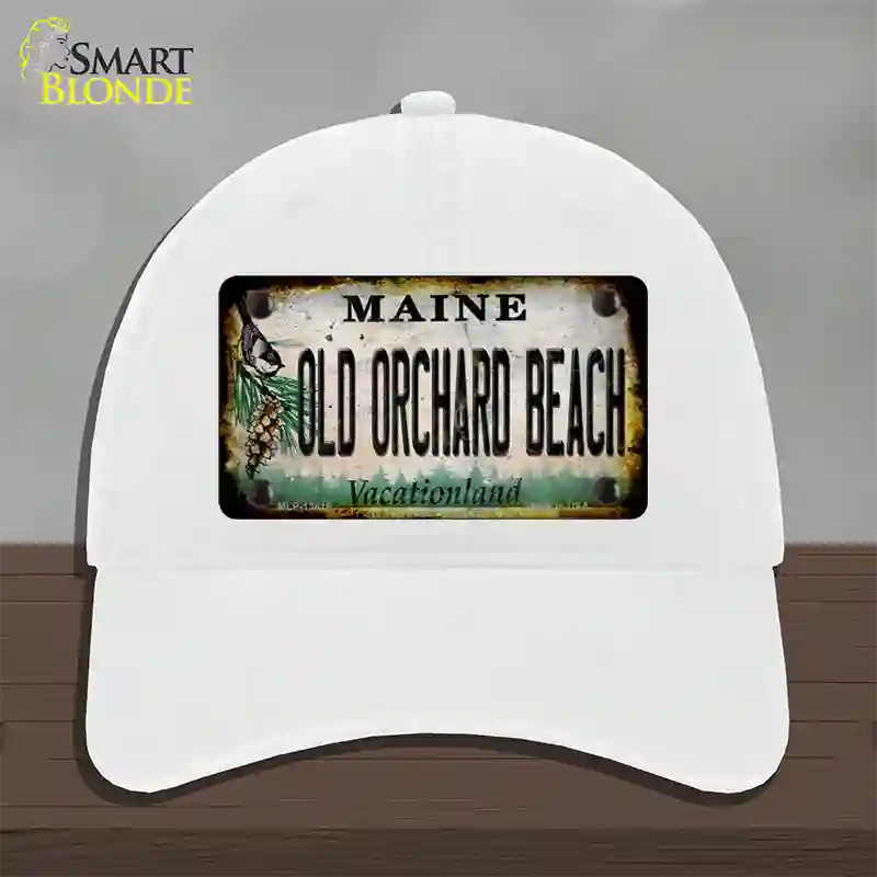 Old Orchard Beach Maine Rusty Novelty License Plate Hat Tag Unconstructed Cotton White