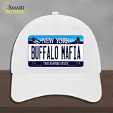 Buffalo Mafia New York Novelty License Plate Hat Tag Unconstructed Cotton White