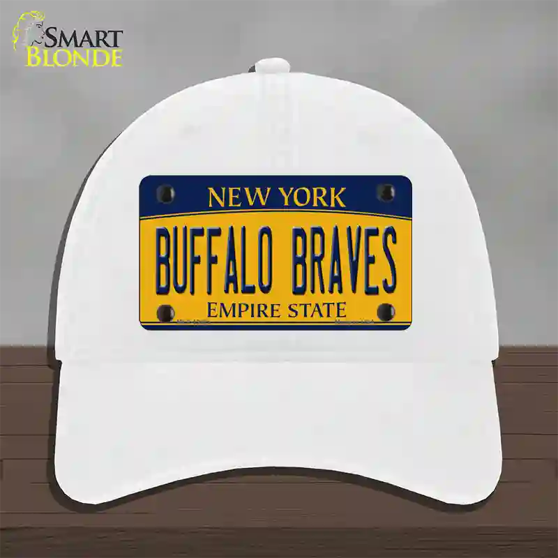 Buffalo Braves New York Novelty License Plate Hat Tag Unconstructed Cotton White