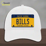 Bills New York Yellow Novelty License Plate Hat Tag Unconstructed Cotton White