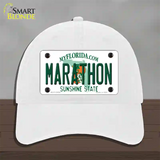 Marathon Florida Novelty License Plate Hat Tag Unconstructed Cotton White