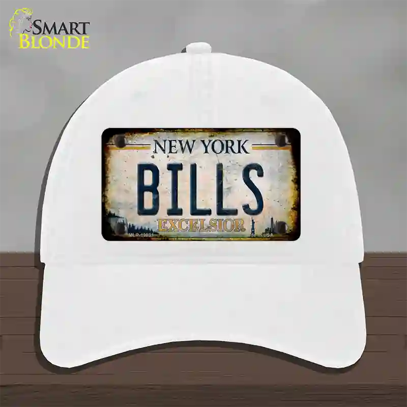 Bills Excelsior New York Rusty Novelty License Plate Hat Tag Unconstructed Cotton White