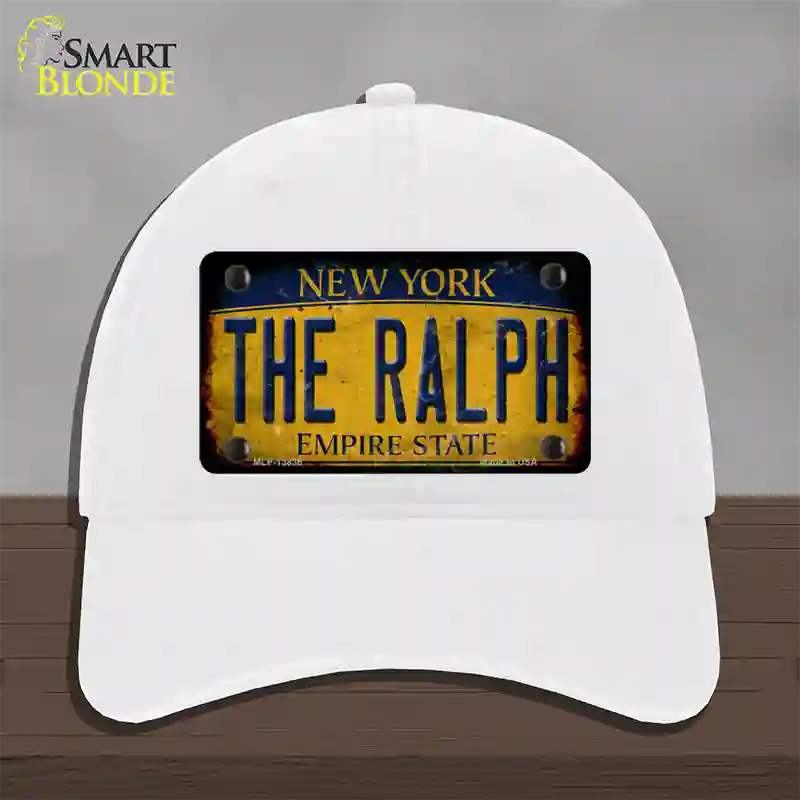 The Ralph New York Rusty Novelty License Plate Hat Tag Unconstructed Cotton White