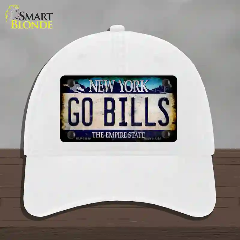 Go Bills New York Rusty Novelty License Plate Hat Tag Unconstructed Cotton White