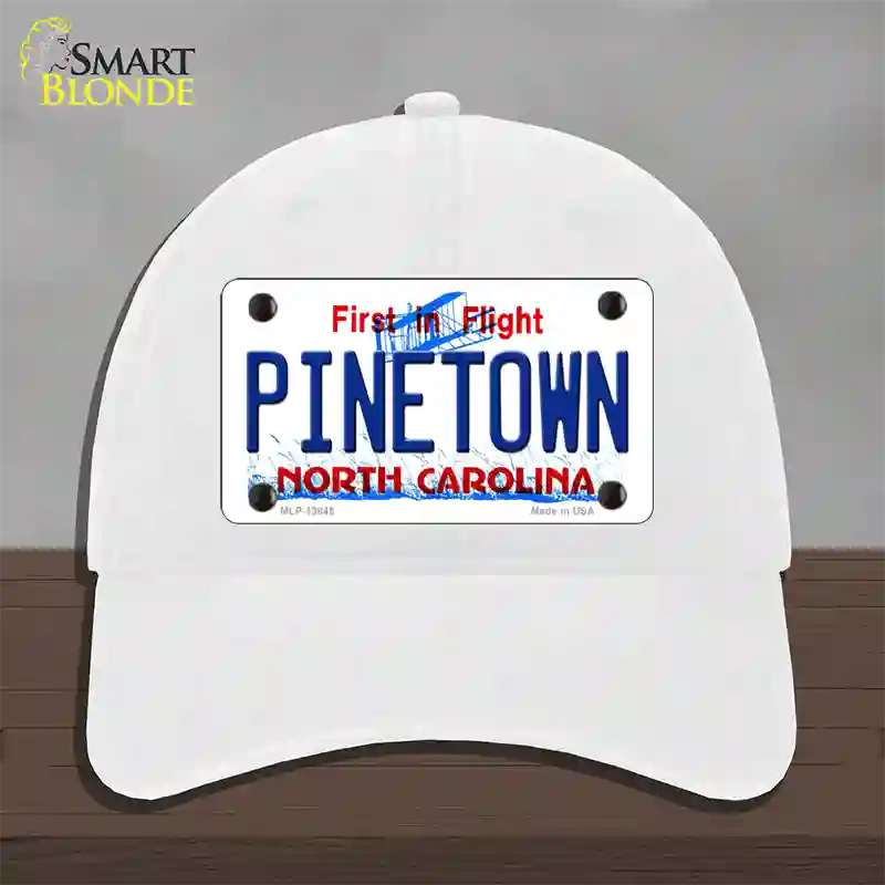 Pinetown North Carolina Novelty License Plate Hat Tag Unconstructed Cotton White