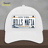 Bills Mafia NY Excelsior Novelty License Plate Hat Tag Unconstructed Cotton White