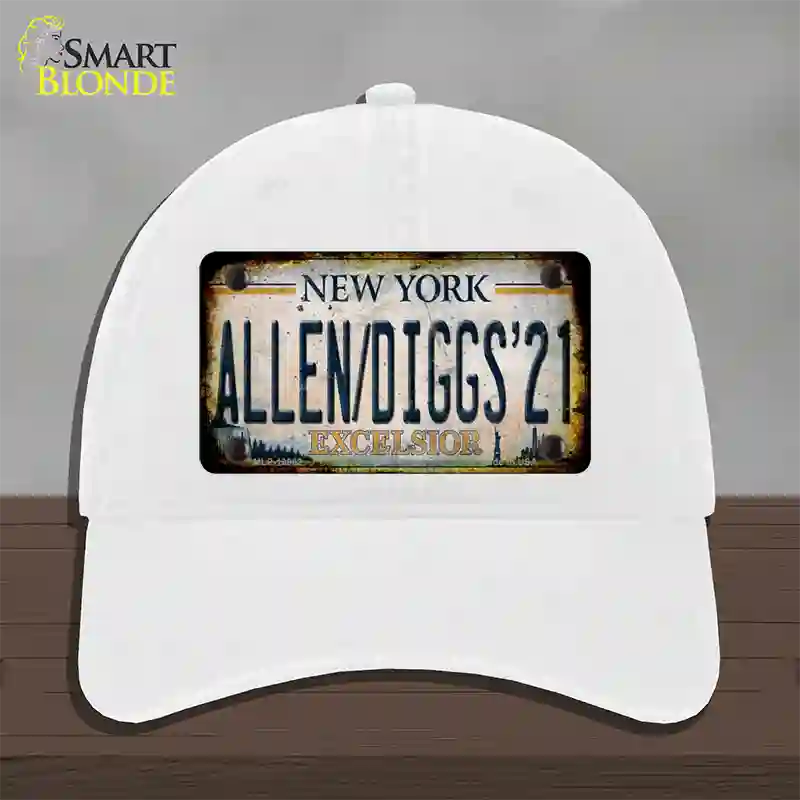 Allen Diggs 21 NY Excelsior Rusty Novelty License Plate Hat Tag Unconstructed Cotton White