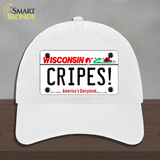 Cripes Wisconsin Novelty License Plate Hat Tag Unconstructed Cotton / White