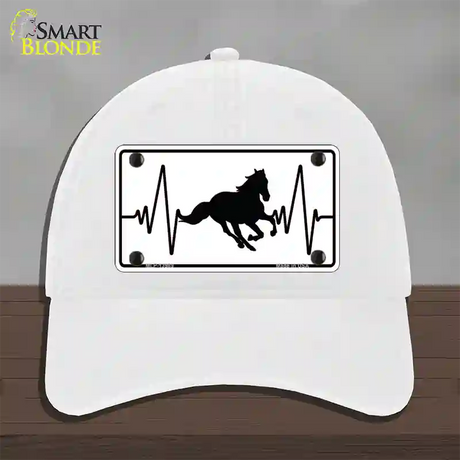 Horse Heart Beat Novelty License Plate Hat Tag Unconstructed Cotton / White