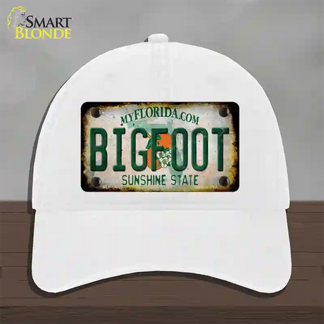 Bigfoot Florida Novelty License Plate Hat Tag Unconstructed Cotton / White