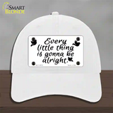 Every Little Thing Novelty License Plate Hat Unconstructed Cotton / White
