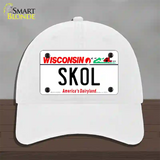 Skol Wisconsin Novelty License Plate Hat Unconstructed Cotton / White