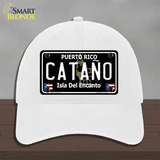 Catano Puerto Rico Black Novelty License Plate Hat Unconstructed Cotton / White