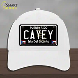 Cayey Puerto Rico Black Novelty License Plate Hat Unconstructed Cotton / White