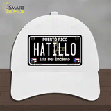 Hatillo Puerto Rico Black Novelty License Plate Hat Unconstructed Cotton / White