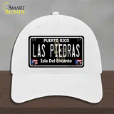 Las Piedras Puerto Rico Black Novelty License Plate Hat Unconstructed Cotton / White