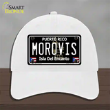 Morovis Puerto Rico Black Novelty License Plate Hat Unconstructed Cotton / White