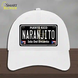 Naranjito Puerto Rico Black Novelty License Plate Hat Unconstructed Cotton / White