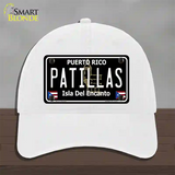 Patillas Puerto Rico Black Novelty License Plate Hat Unconstructed Cotton / White