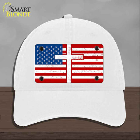American Flag with Cross Novelty License Plate Hat HAT-MLP-14518