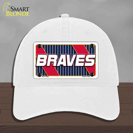 BRAVES Graphic Novelty License Plate Hat HAT-MLP-14566 Unconstructed Cotton White