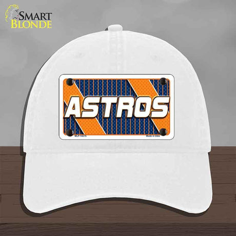 ASTROS Graphic Novelty License Plate Hat HAT-MLP-14575 Unconstructed Cotton White