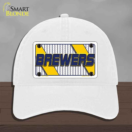 BREWERS Graphic Novelty License Plate Hat HAT-MLP-14580 Unconstructed Cotton White