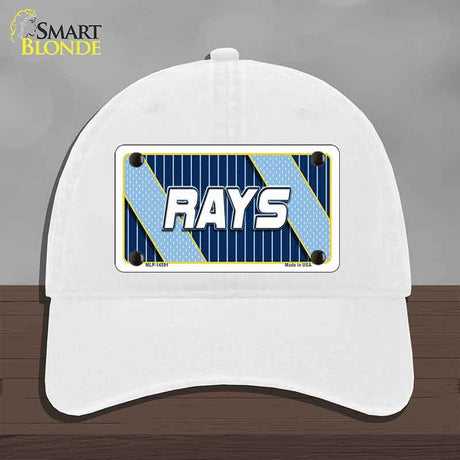 White cap with a 'RAYS' license plate design on a gray background